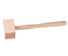Fackelmann Fleischhammer, Fleischklopfer aus Buchenholz, Schnitzelklopfer mit genoppten Klopfflächen (Farbe: Braun), Menge: 1 Stück