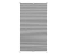GARDINIA Plissee zum Klemmen, Blickdichtes Faltrollo, Alle Montage-Teile inklusive, EASYFIX Plissee verspannt mit zwei Bedienschienen, Schiefer, 95 x 130 cm (BxH)