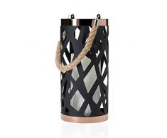 Pauleen Lantern Soul LED Kerze Flackereffekt warmweiß Outdoor Laterne Deko Schwarz Weiß IP44 spritzwassergeschützt Metall/Kunststoff für Garten und Balkon 48012