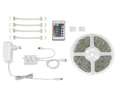 Briloner Leuchten LED Band 5 m inklusive Fernbedienung, LED Stripe selbstklebend, 150 x RGB-LEDs, LED Streifen dimmbar, 24 W, Länge: 5 m