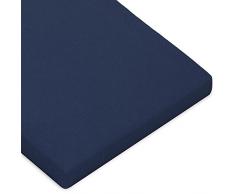CelinaTex Casca Topper Spannbettlaken 180x200-200x220 cm dunkel blau Baumwolle Spannbetttuch Elastan Laken