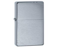 Zippo 60001167 Classic Vintage Brushed Chrome Feuerzeug, Messing