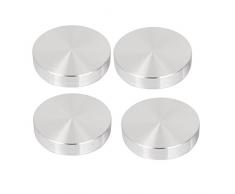 sourcing map 4 stk Aluminium Scheibe Disc Hardwaren M10 Gewinde 40mm Dmr Silber für Glas Tisch