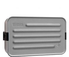 SIGG Metal Box Plus L, Lunchbox 1.2 L, moderne Brotdose mit praktischem Einsatz, federleichte Brotbox aus Aluminium mit Trennwand, Silber
