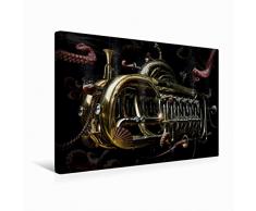 Premium Textil-Leinwand 45 cm x 30 cm quer Steampunk trumpet | Wandbild, Bild auf Keilrahmen, Fertigbild auf echter Leinwand, Leinwanddruck
