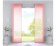 Gardinenbox 2er Set Schiebegardinen »Nizza« Baumwoll-Voile Halbvoile HxB 245x60 cm Coral Transparent Flächenvorhang mit Paneelwagen und Beschwerungsstange, 2019032-2