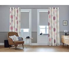 SG Home Ösenvorhang nach Maß weiß-pink, 160L/120W, SW-Vacation verfügbar - Andere Größen verfügbar