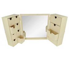 Artemio 14002343 Schminktisch aus Holz mit Spiegel, Beige, 26 x 8 x 26 cm