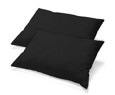 aqua-textil Classic Line Kissenbezug 40 x 80 cm schwarz Baumwolle Kissen Bezug Reißverschluss Jersey Kissenhülle
