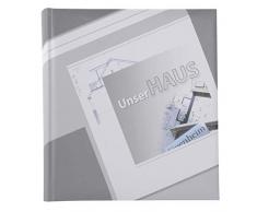 Goldbuch Fotoalbum, Unser Haus, 30 x 31 cm, 60 weiße Seiten mit 4 illustrierten Seiten und Pergamin-Trennblättern, Kunstdruck laminiert, Grau, 27001
