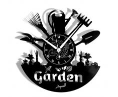 Vinyl Wanduhr Vintage Handgemache Schallplatten-Design Dekor Blumen Garden