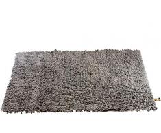 Gözze Teppich, 100% Baumwolle, Wollgarn-Hochfloroptik, 60 x 100 cm, Anthrazit, 1010-0648-74