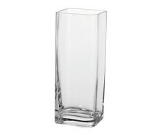 Leonardo Kasten-Vase Lucca, moderne Blumenvase, handgefertigtes Unikat in rechteckiger Form aus Glas, H 30 x B 11-cm, 014327