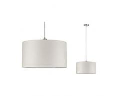 Paulmann 70924 Pendelleuchte Tessa rund max. 60 Watt Hängelampe Creme, Eisen gebürstet Deckenlampe Metall, Stoff E27