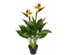 Flair Flower Strelitzie im Topf, Papageienblume, 2 Blüten, Kunstpflanze, Blumen, Kunstblumen, Blumensträuße, künstlich, Seidenblumen, Kunststoff, 80 x 20 x 20 cm, Polyester, Orange