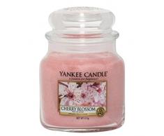 Yankee Candle Cherry Blossom Glaskerze, pink, mittel