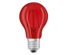 Osram LED Star Classic A Décor Red Lampe, in Kolbenform mit E27-Sockel, Dekoratives rotes Licht und Design, Ersetzt 15 Watt, 6er-Pack