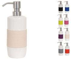 MSV Seifenspender Moorea FlÃ¼ssigseifen-Spender Keramik, 7,5 x 7,5 x 21 cm - 400ml - Beige