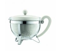 Bodum 1975-913-2 Chambord Teekanne, 1 L mit farbigem Plastikdeckel, Griff und Filter, creme