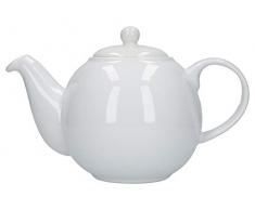 Dexam London Pottery Teekanne rund, für 6 Tassen, weiß