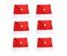 Generic Weihnachtsmotiv Weihnachtsmann rot Farbe Stuhl Schneeflocke Pom Kurze Rückseite Stoffbezug Festliche Weihnachtsdekoration, 50 cm x 70 cm, 6 Stück, Filz