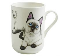 Maxwell & Williams Pets Siam Katze, Geschenkbox, Porzellan, PB0715 Becher, grau, weiß, 10.5 x 7.5 x 10.5 cm