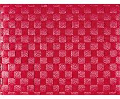 Saleen Tischset, Flechtoptik, Maße: 30 x 40 cm, Eckig, Kunststoff, Rubinrot, 01010179101