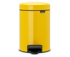 Brabantia Treteimer mit Inneneimer aus Kunststoff, stahl, Daisy Gelb, 3 Liter