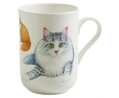 Maxwell & Williams Pets Norwegische Waldkatze, Geschenkbox, Porzellan, PB0717 Becher, grau, weiß, 10.5 x 7.5 x 10.5 cm