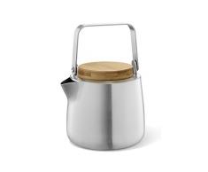 ZACK 20870 BEVO Teekanne, Edelstahl matt und geÃ¶lter Bambus