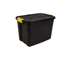 CEP HW442 Strata Aufbewahrungsbox hohe Belastbarkeit 60L Schwarz/Gelb, 60 x 40 x 40 cm