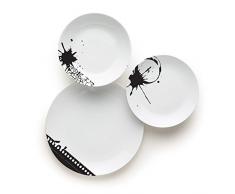 Brunch Time Excelsa Ciak Tafelservice, Porzellan, Weiߠ/Schwarz, 18-teilig