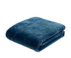 Gözze Premium Cashmere-Feeling Wohn- und Kuscheldecke, 220 x 240 cm, Blau, 40128-50-220240