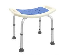 PrimeMatik Duschhocker, ergonomisch, Rutschfest, höhenverstellbar, gepolstert, Weiß, Einheitsgröße