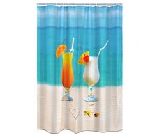 RIDDER 48310S-350 Duschvorhang Textil ca. 180 x 200 cm, Sex on the beach inklusive Ringe