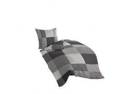 Bierbaum Bettwäsche 6520, Mako-Satin, Made in Germany, silber 13, 135x200 + 80x80 cm