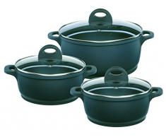GSW 800365 Gourmet Topf-Set 3-teilig, Aluguss, schwarz, 24 cm, 6-Einheiten