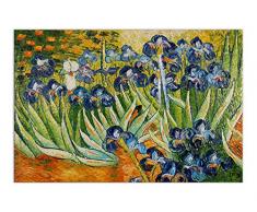 Arte Dal Mondo Iris Handgefertigte Ölgemälde auf Leinwand mit ästhetischen Rahmen Wandverzierung, Öl, bunt, 90 x 60 x 2 cm