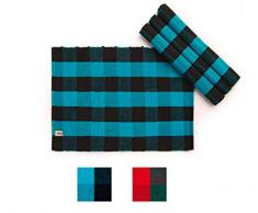 Tischset - Büffel Tischset quadratische Baumwolle, Tischsets aus Baumwolle, große Tischset quadratische Baumwolle, Tischsets für Esstisch, waschbare Tischsets, blau und Schwarze Tischsets (13x18)