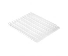 iDesign Basic Abtropfbrett, geräumiger Geschirrabtropfer aus Vinyl für die Ablage von Geschirr und Besteck, durchsichtig