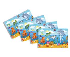 Herma 15573 Ocean Friends Tischset, 4er Set (45 x 30 cm) abwaschbar, rutschfest, kratzfest, lebensmittelecht, bunt