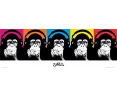 1art1 44370 Steez - Affen Tür-Poster, 158 x 53 cm