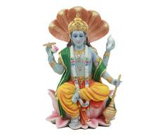 Ebros Hindu Gottes Vishnu Vasudeva sitzend auf Thron der Kobra Statue Preserver und Displayschutzfolie Blau Avatar Figur Eastern Erleuchtung Skulptur