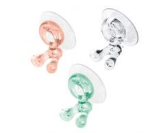 koziol TOMMY Zahnbürstenhalter, thermoplastischer Kunststoff, crystal clear, eucalyptus green, rose quartz, 32x47x57 mm