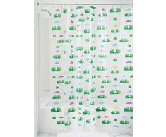 iDesign Frogs Schimmel-/Spakresistenter Wasserdichter Duschvorhang aus PEVA, 180 x 200 cm, mehrfarbig
