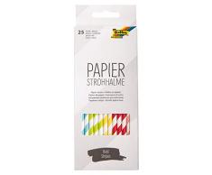 Papierstrohhalme Bold Stripes, circa 19,7 cm lang, Ø 6mm, 25 bedruckte Strohhalme aus FSC zertifiziertem Papier, umweltfreundlich, lebensmittelecht, zum Trinken, Basteln und Dekorieren