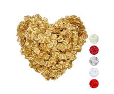 Relaxdays Rosenblätter 3000er Pack, Streudeko für Hochzeit, Valentinstag & Jahrestag, Rosenblüten künstlich, Gold
