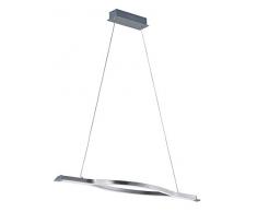 Trio Leuchten Remus 374810107 LED Pendelleuchte, Metall, 38 Watt, Nickel Matt, Acryl weiß, Switch Dimmer