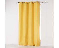 Douceur dIntérieur Absolu Ösenvorhang, Mikrofaser, einfarbig, Polyester, Polyester, senf, 140 cm x 260 cm