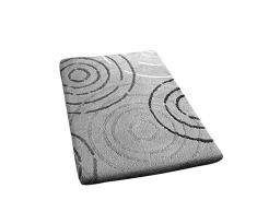 Kleine Wolke 5518913225 Splash Badteppich Polyacryl grau/weiß, grau/weiß, 50 x 60 cm